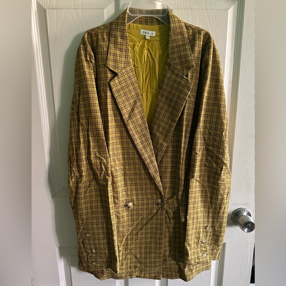 Yellow Plaid Blazer